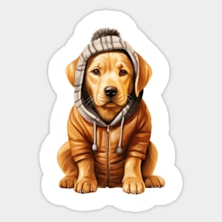 Winter Labrador Retriever Dog Sticker